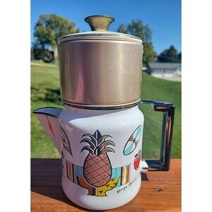 Vintage Georges Briard Ambrosia Design Coffee Pot Percolator Mid-Century FLAW
